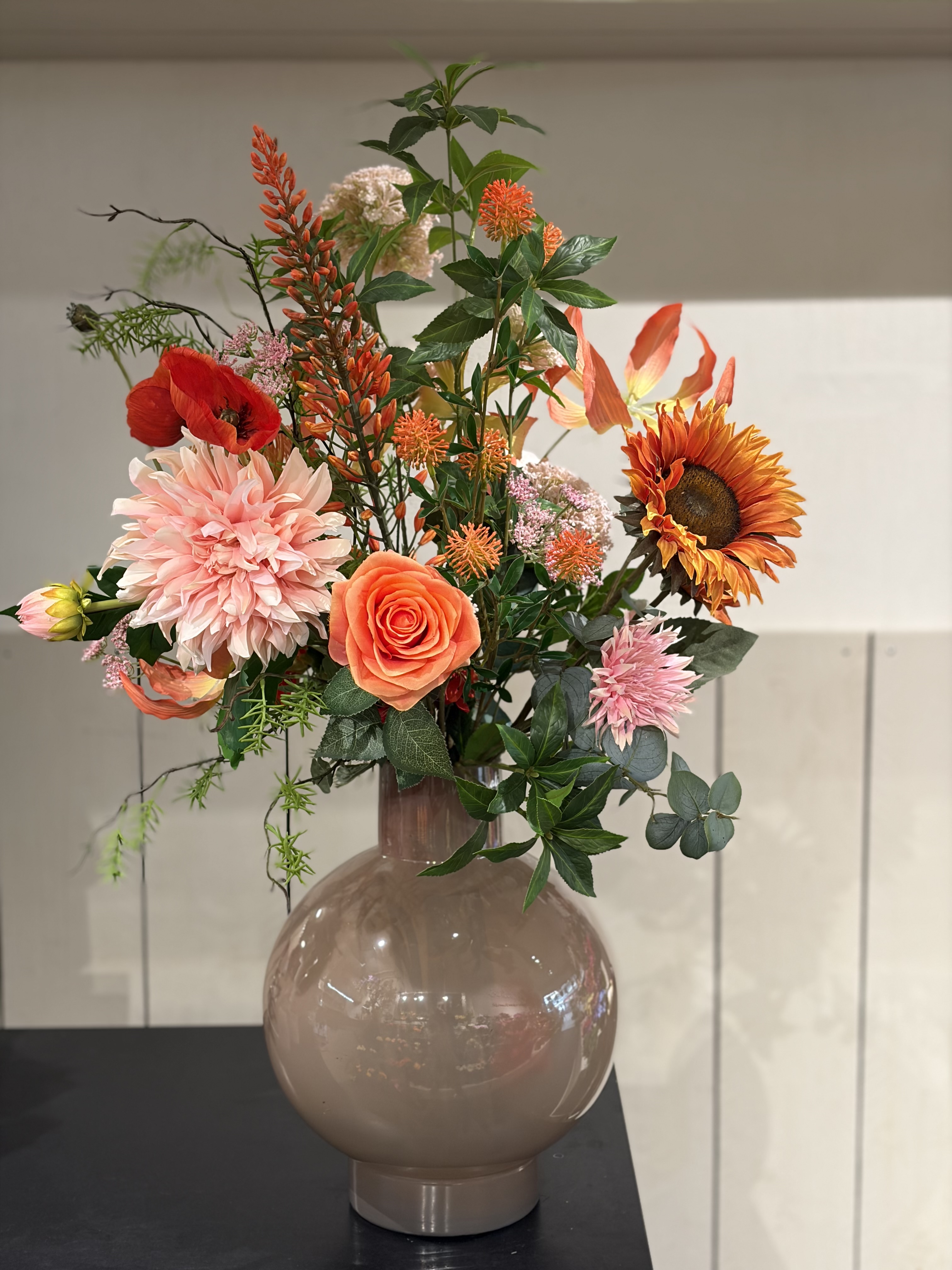 Zijdenboeket gezellige bloemenmix